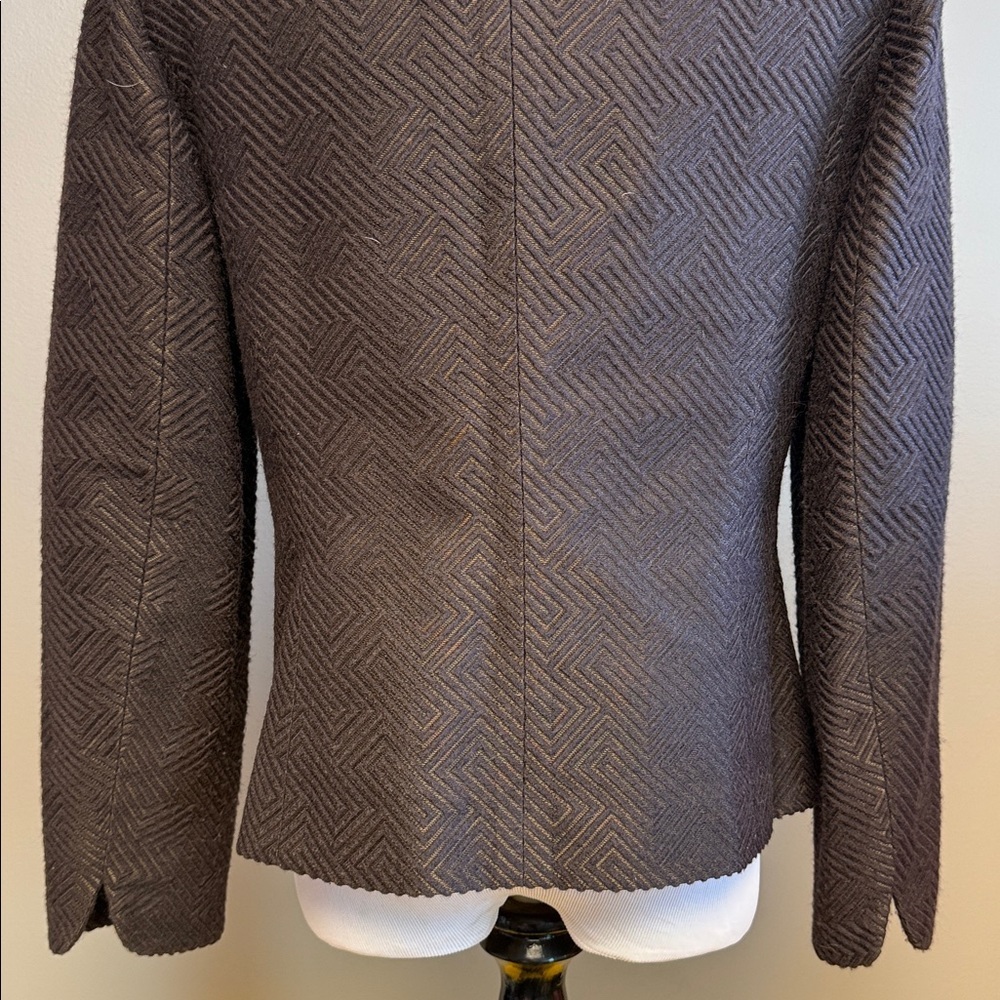 Talbots Brown Textured Blazer Jacket Size 8 Structured Career Classic - Picture 6 of 8